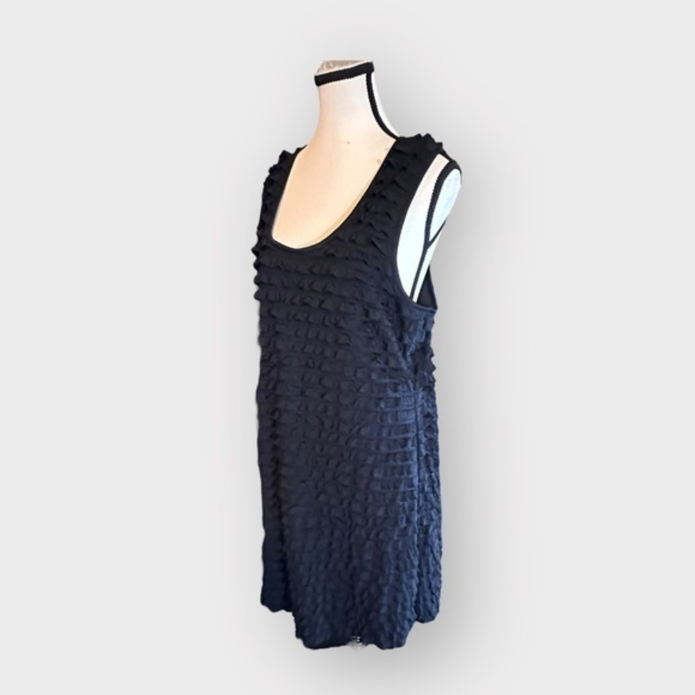 Vintage Women’s Tango Mango XL Black Ruffle Scoop Neck Sleeveless Mini Dress